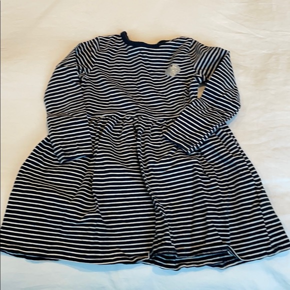 H&M blue striped dress w glitter heart - Picture 2 of 4